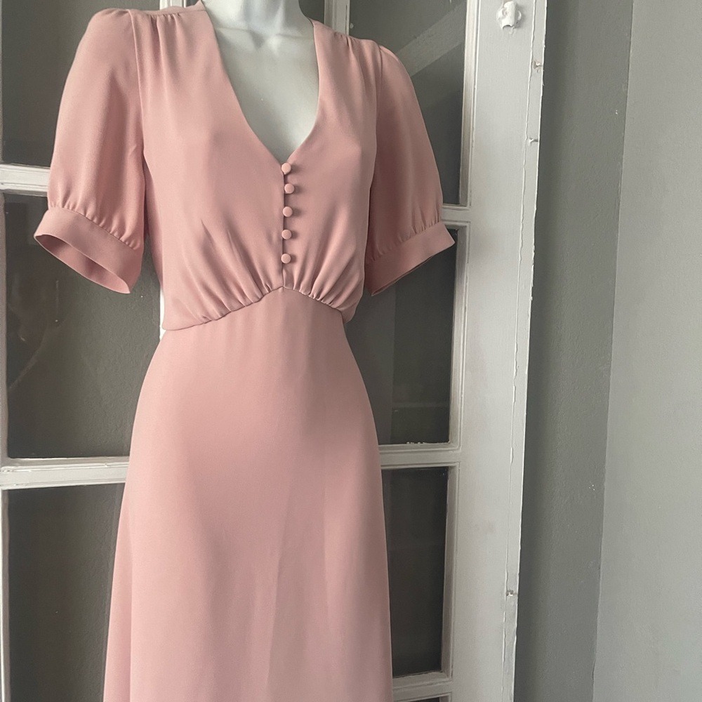 Paul & Joe Blush Midi Dress with Button Detail - Picture 6 of 10